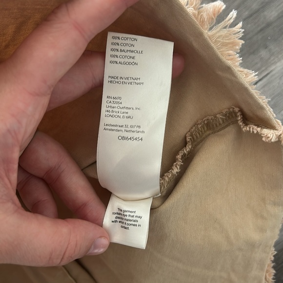 Free People Women Pleated Skirt Sand Cotton Denim Modern City Mini Sz 12 - Picture 8 of 8